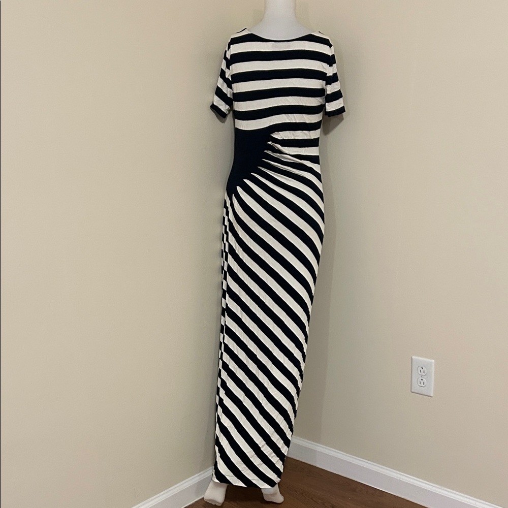 Chic Black and White Striped Maxi Dress - Picture 6 of 8